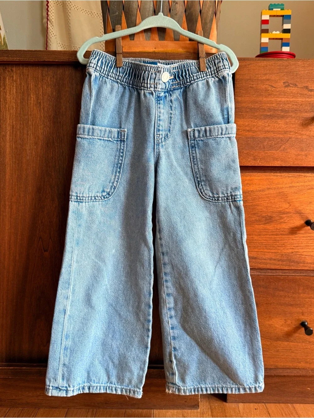 Kids Wide-Leg Light Blue Denim Pants Old Navy
